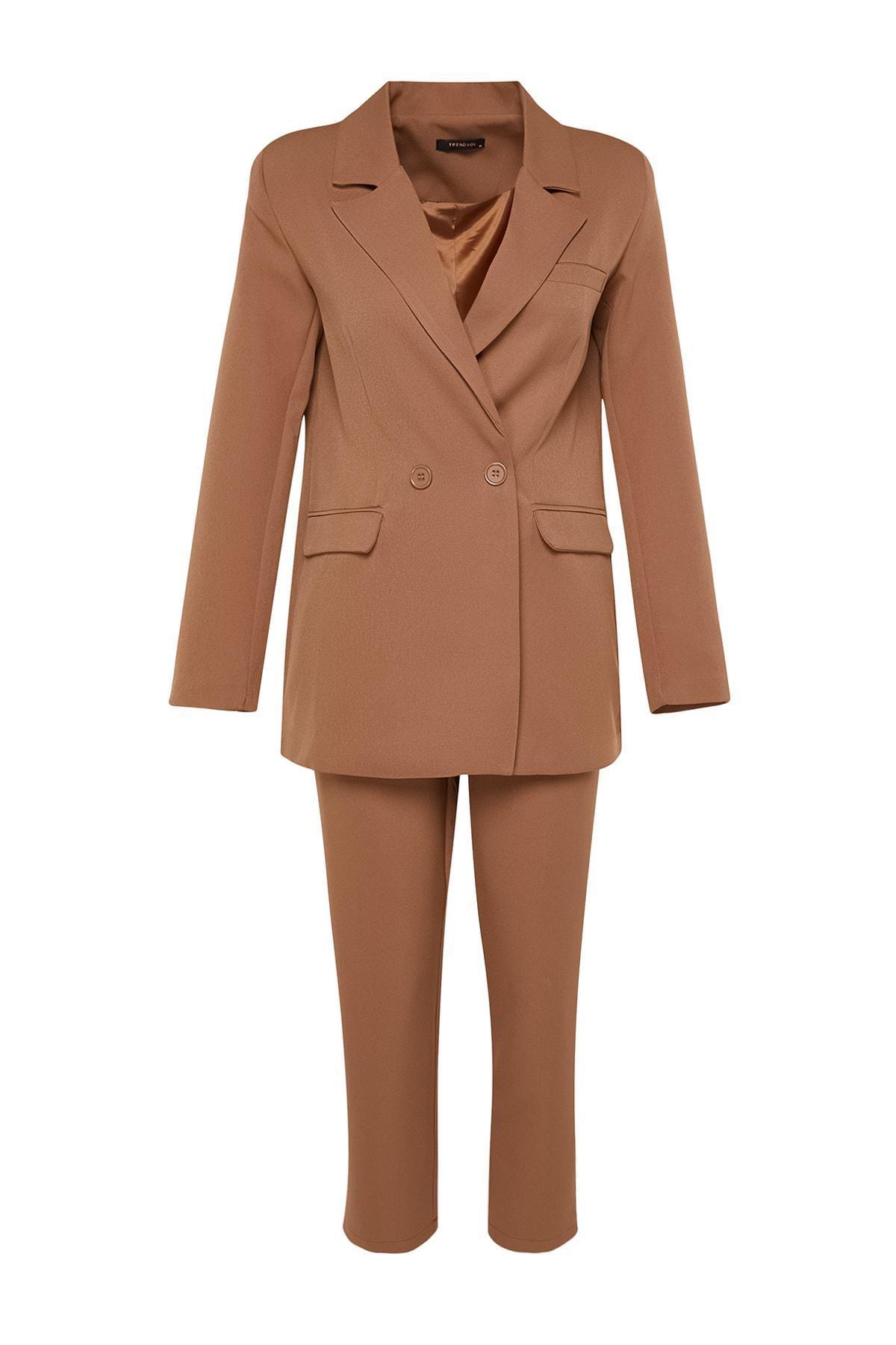 Beige Lapel Collar Co-Ord Set, , large image number 13