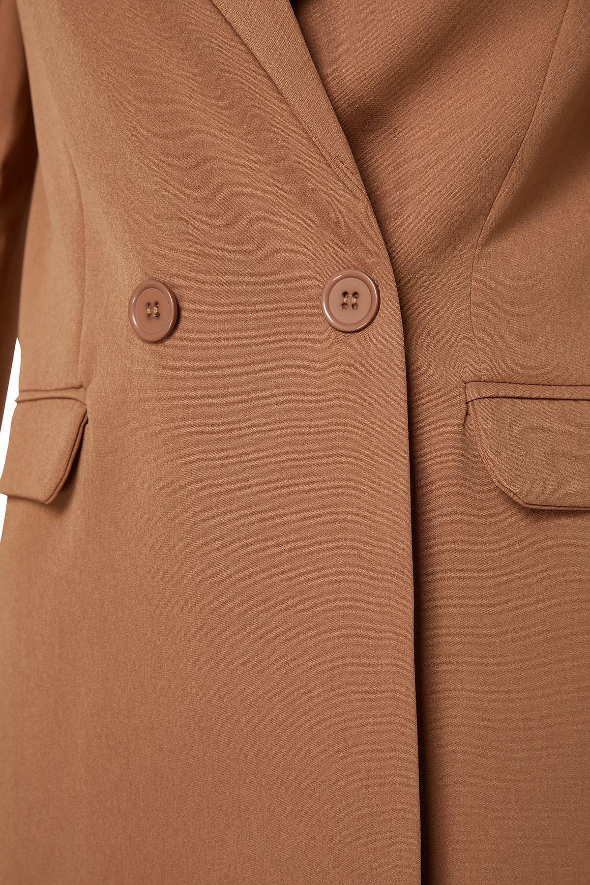 Beige Lapel Collar Co-Ord Set, , large image number 14