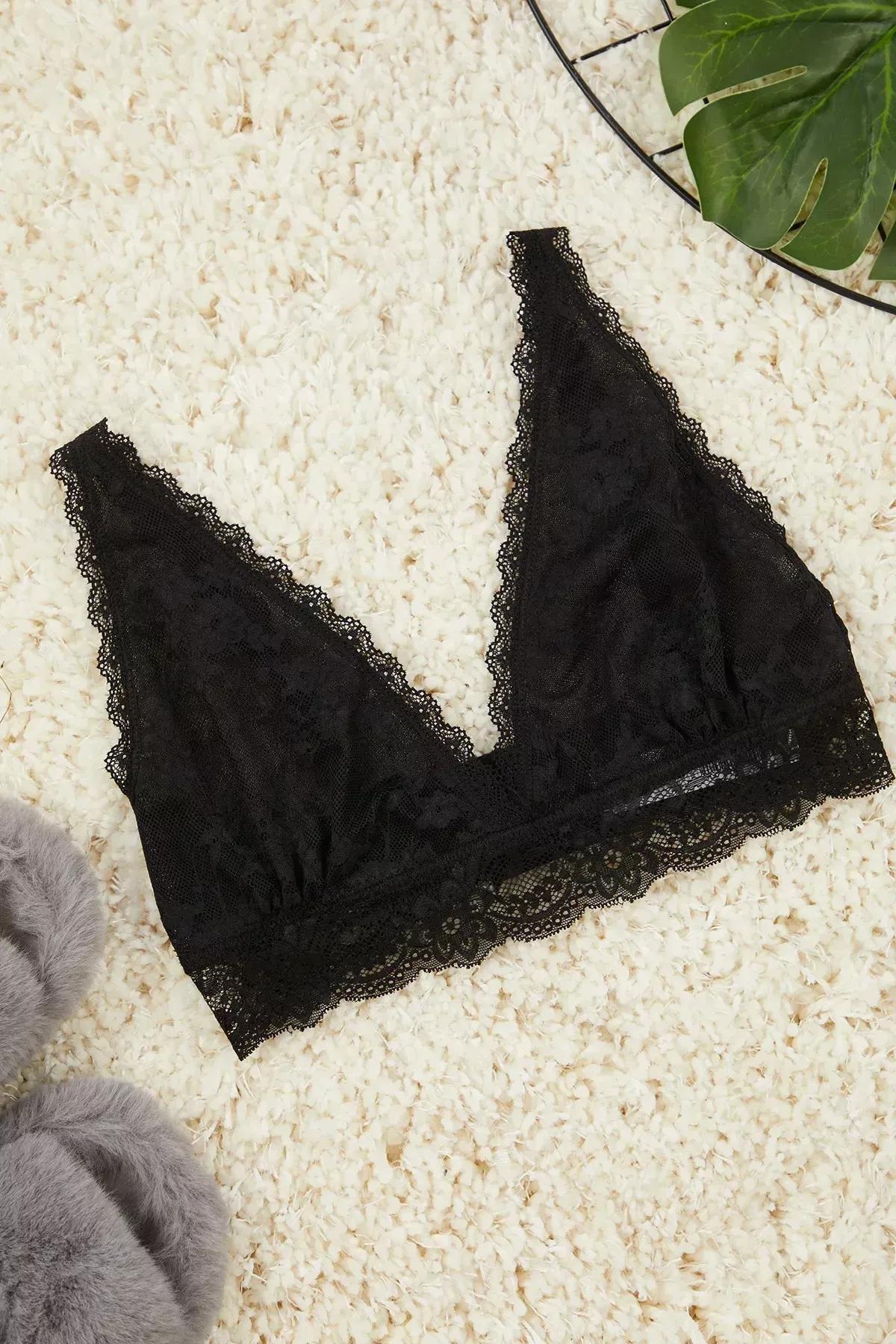 Black Plain Bralette, , large image number 2
