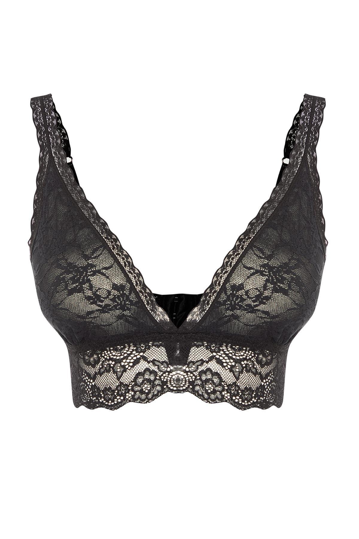 Black Plain Bralette, , large image number 5