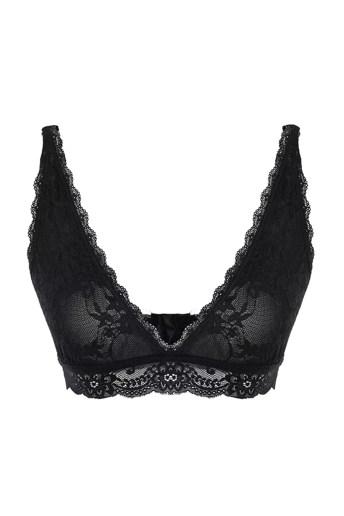 Black Plain Bralette, , large image number 5