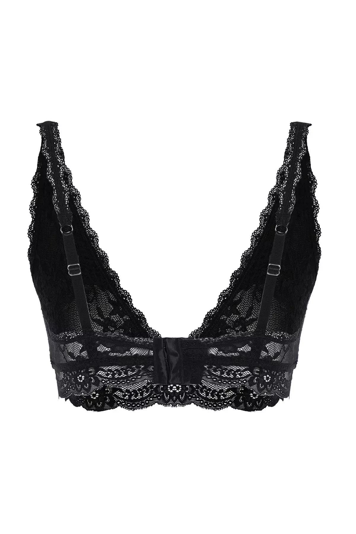 Black Plain Bralette, , large image number 6
