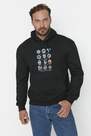Trendyol - Black Graphic Hooded Sweatshirt