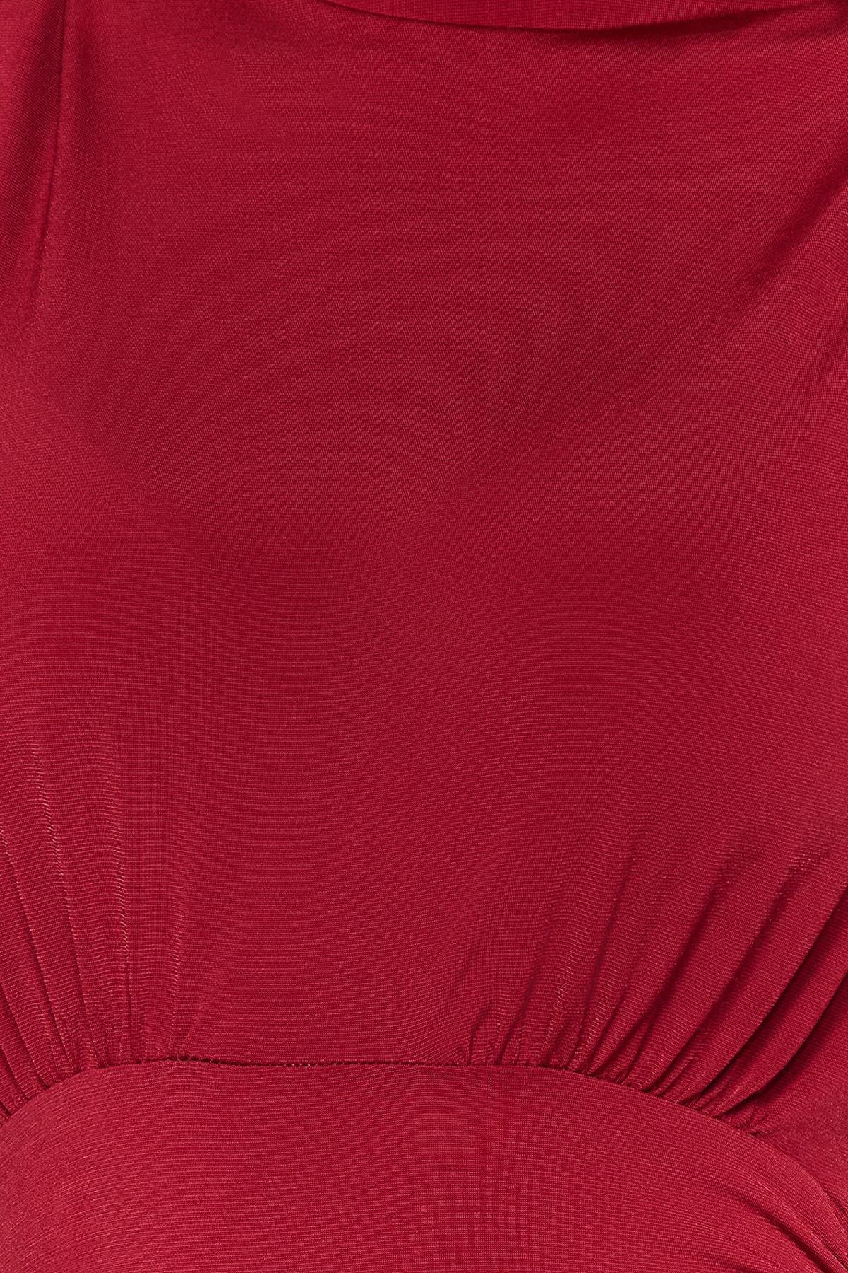 Burgundy Draped Snap Bodysuit, , large image number 4