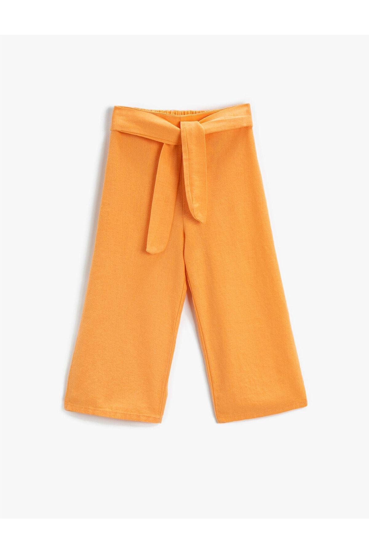 Koton - Orange Belted Trousers, Kids Girls