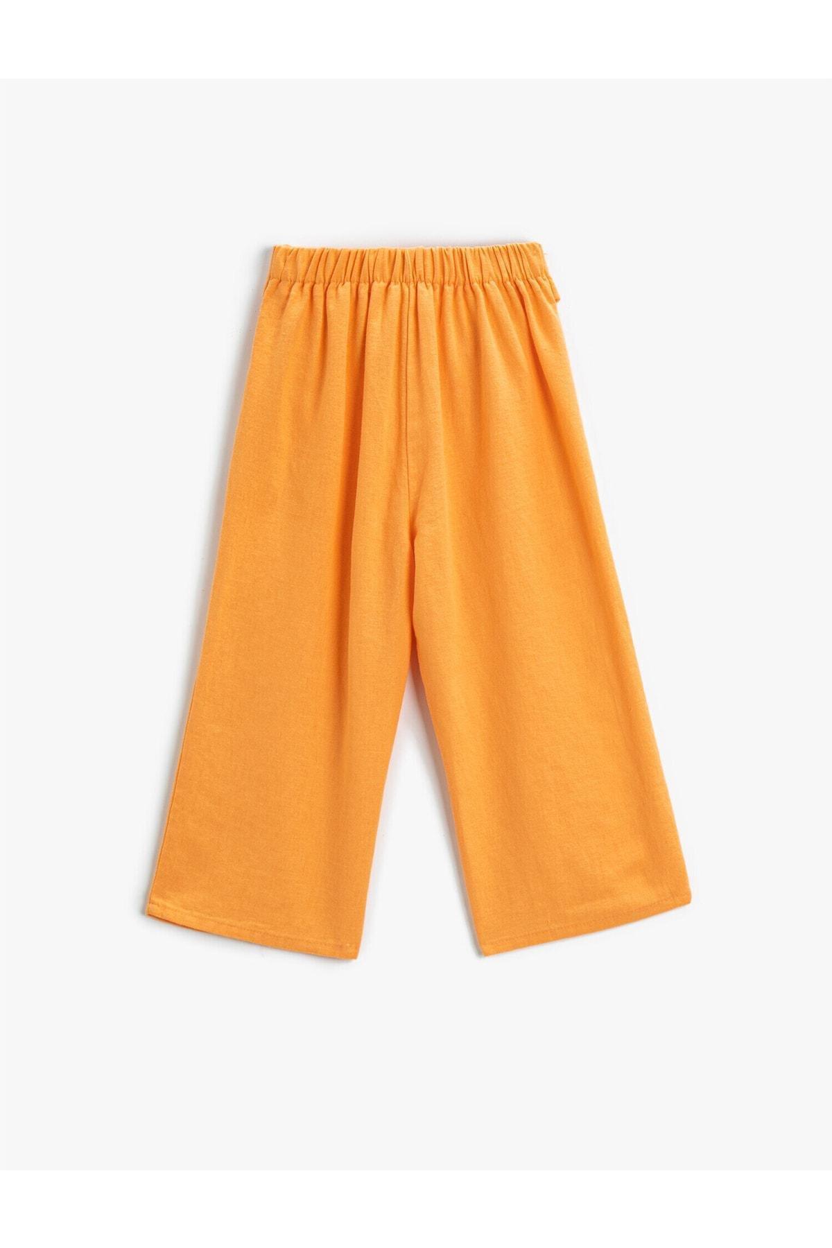 Koton - Orange Belted Trousers, Kids Girls