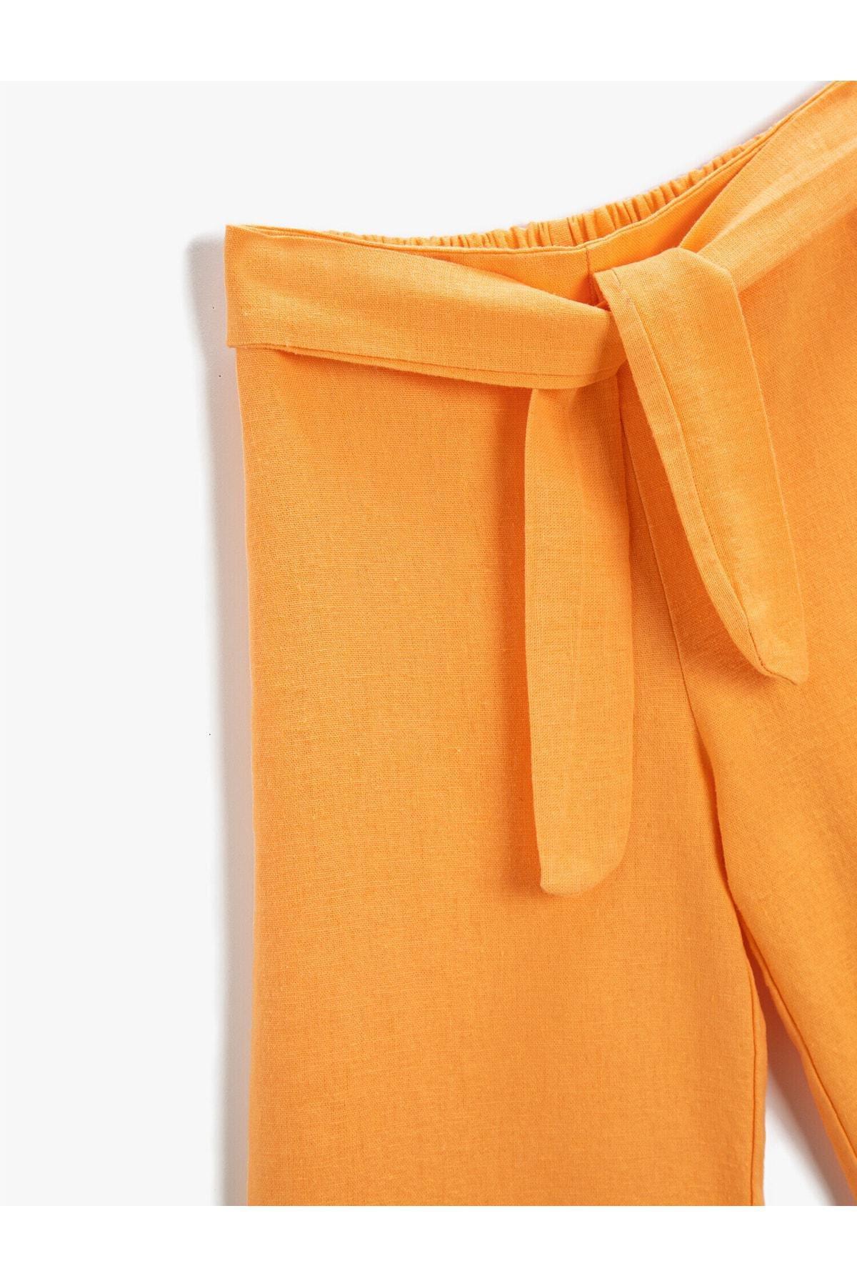 Koton - Orange Belted Trousers, Kids Girls