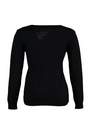 Trendyol - Black Relaxed V-Neck Plus Size Sweater