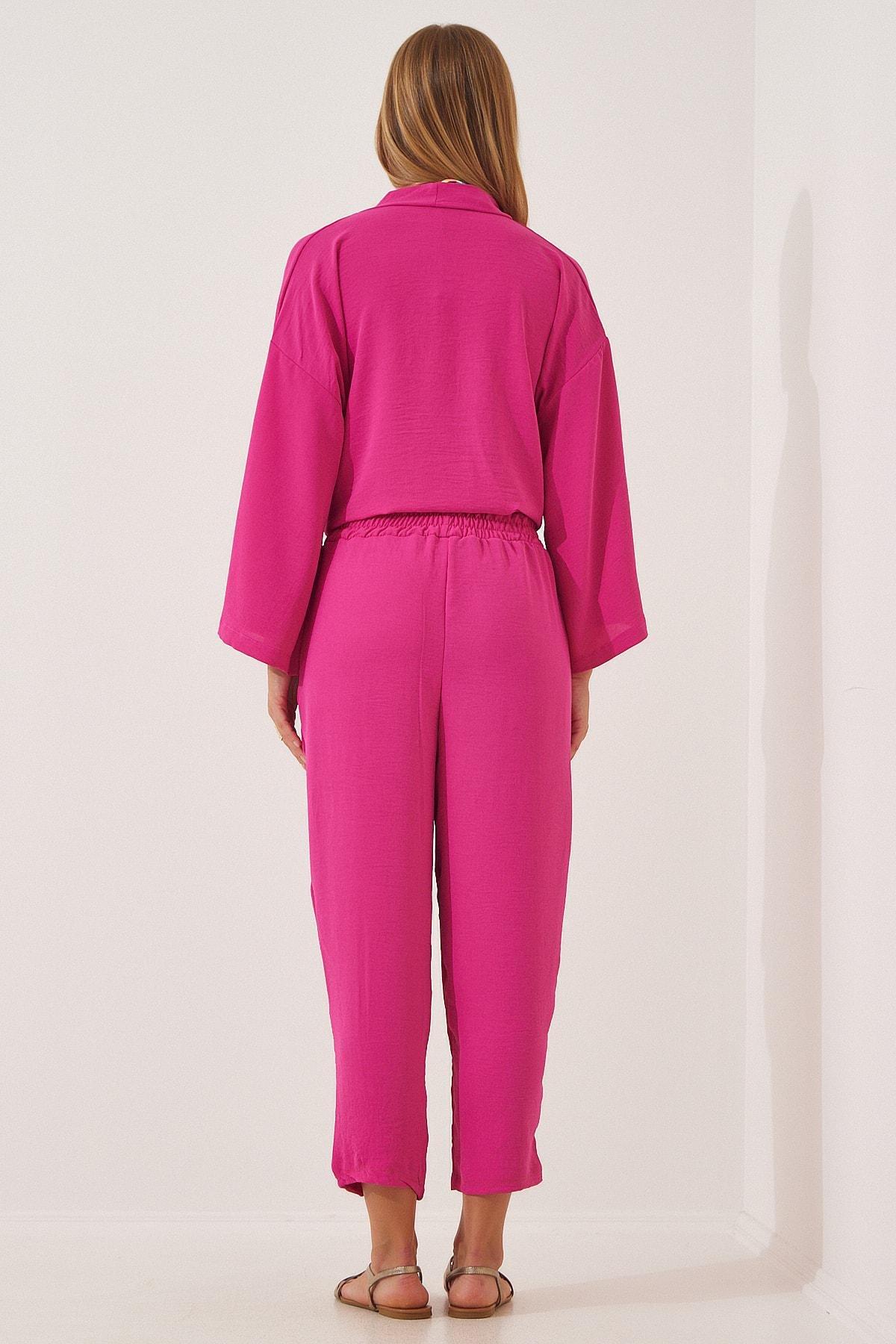 Pink V-Neck Co-Ord Set, , large image number 3