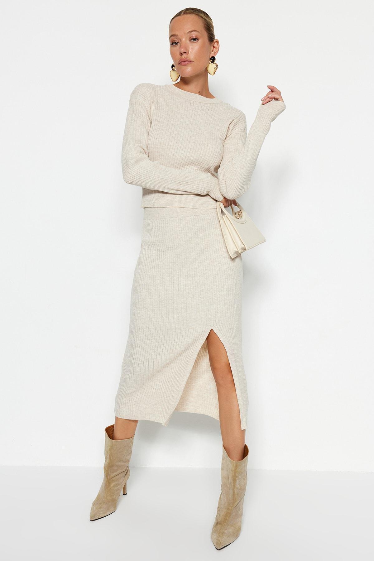 Beige A-Line Co-Ord Set, , large image number 1