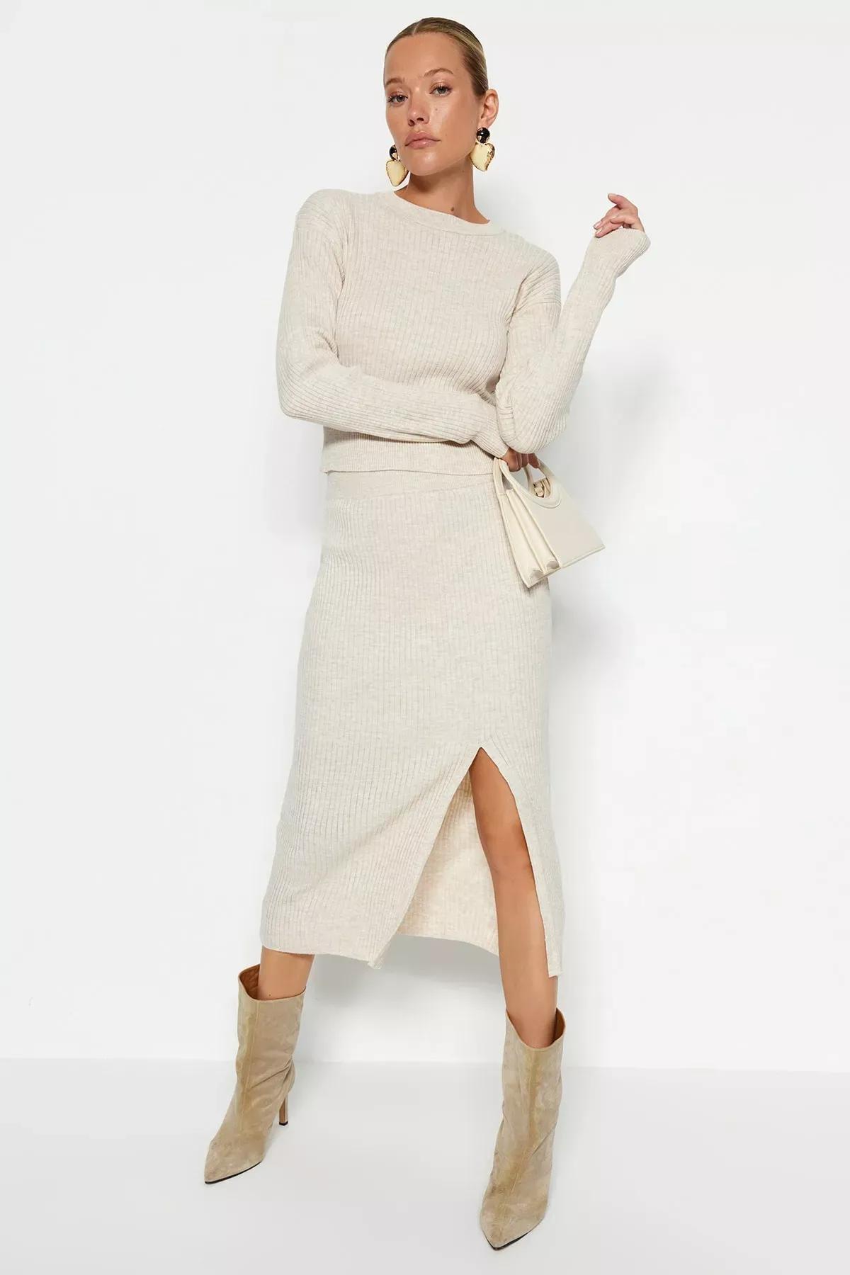 Beige A-Line Co-Ord Set, Beige, medium