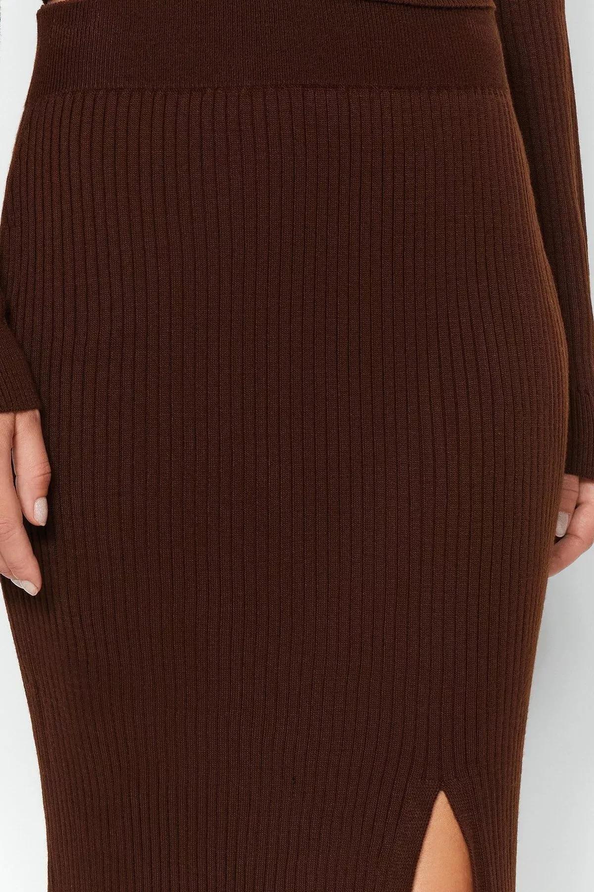 Brown A-Line Off-Shoulder Co-Ord Set, Brown, medium