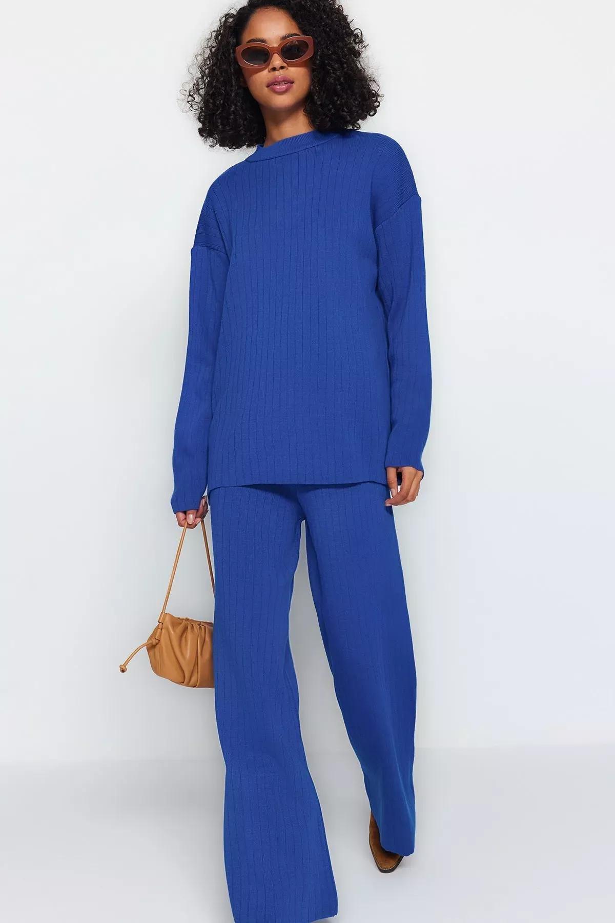 طقم متناسق بقصة فضفاضة، أزرق, Blue, large image number 1