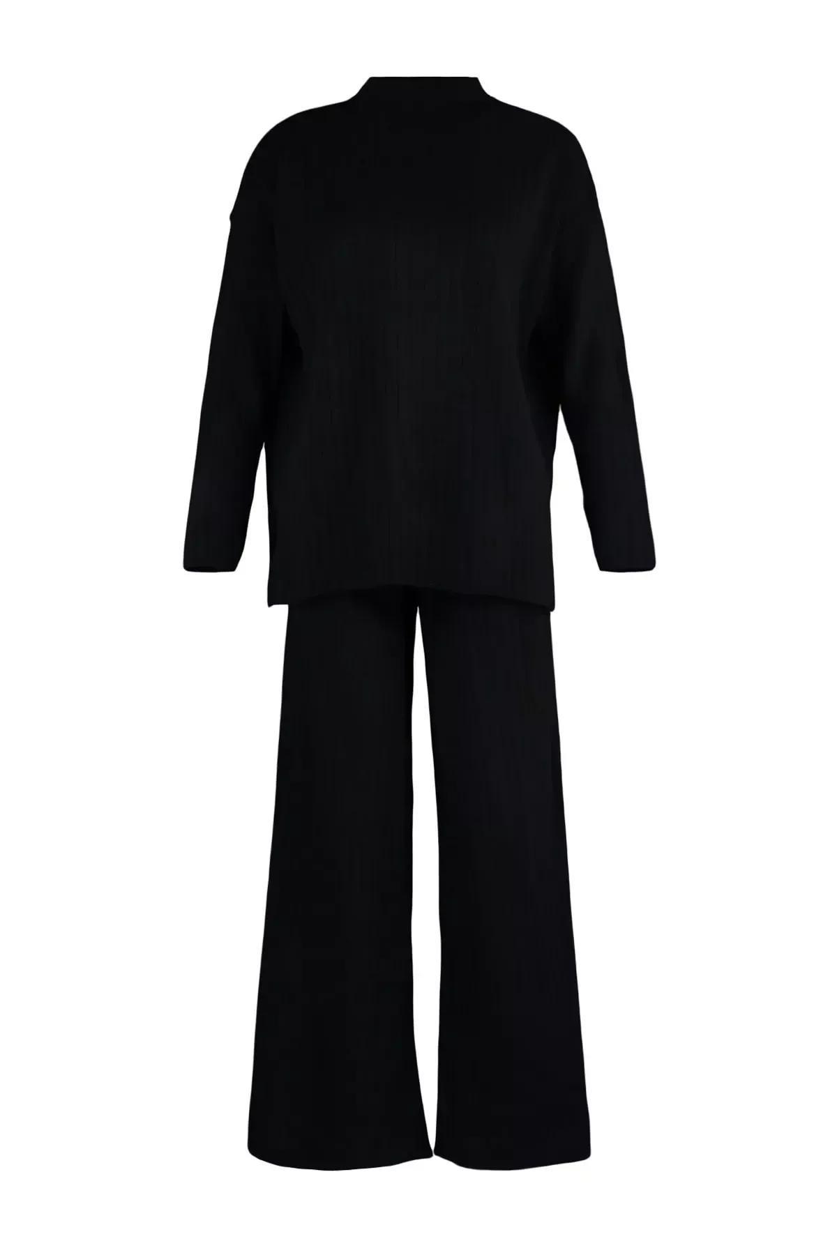 Black Regular Fit Pyjama Set, Black, large image number 5