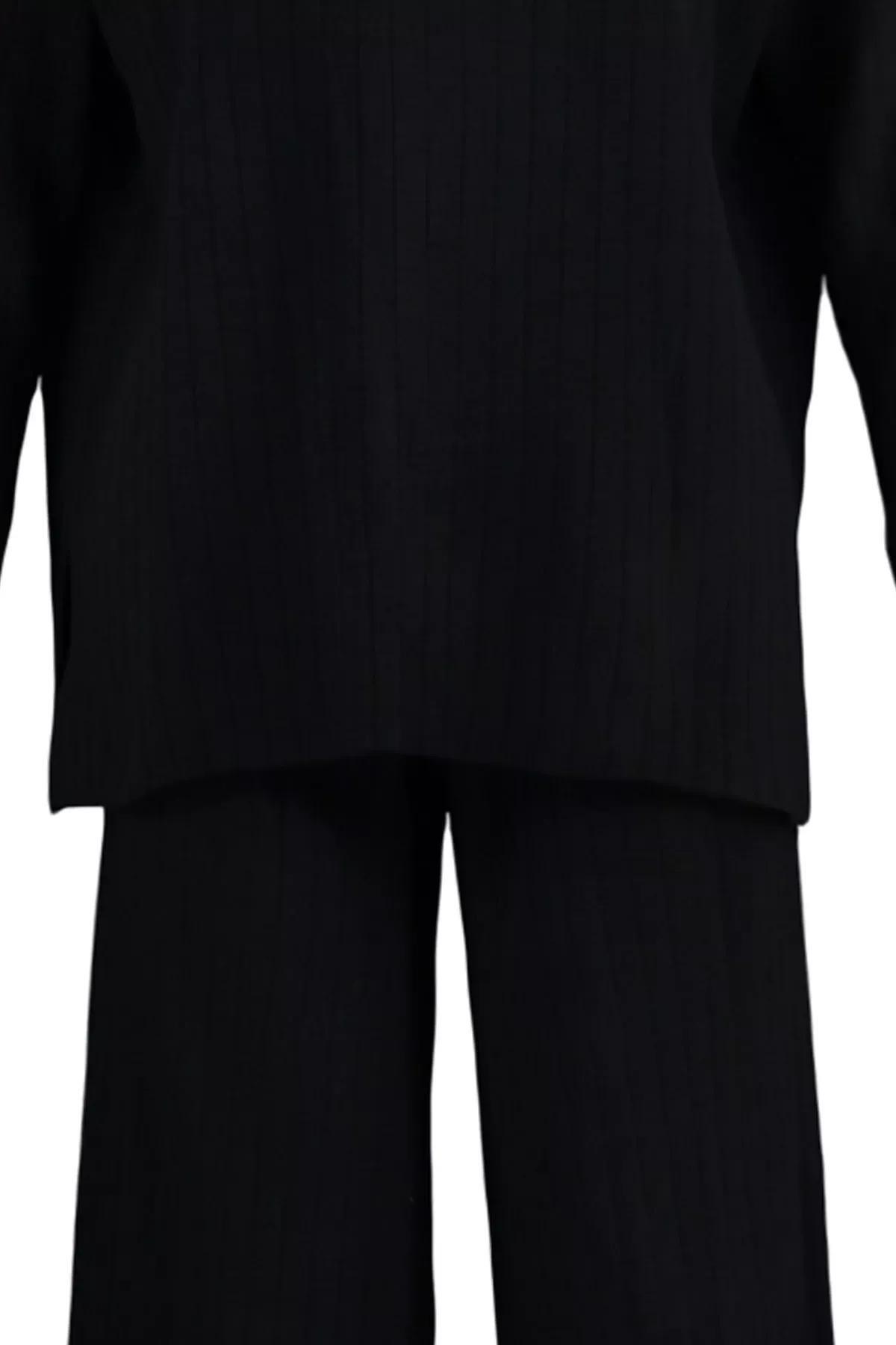 Black Regular Fit Pyjama Set, Black, large image number 6