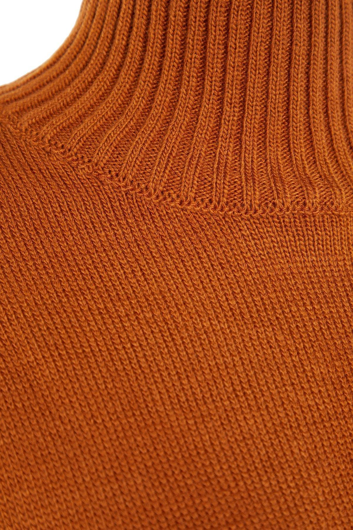 Orange High Neck Plus Size Sweater, , large image number 7