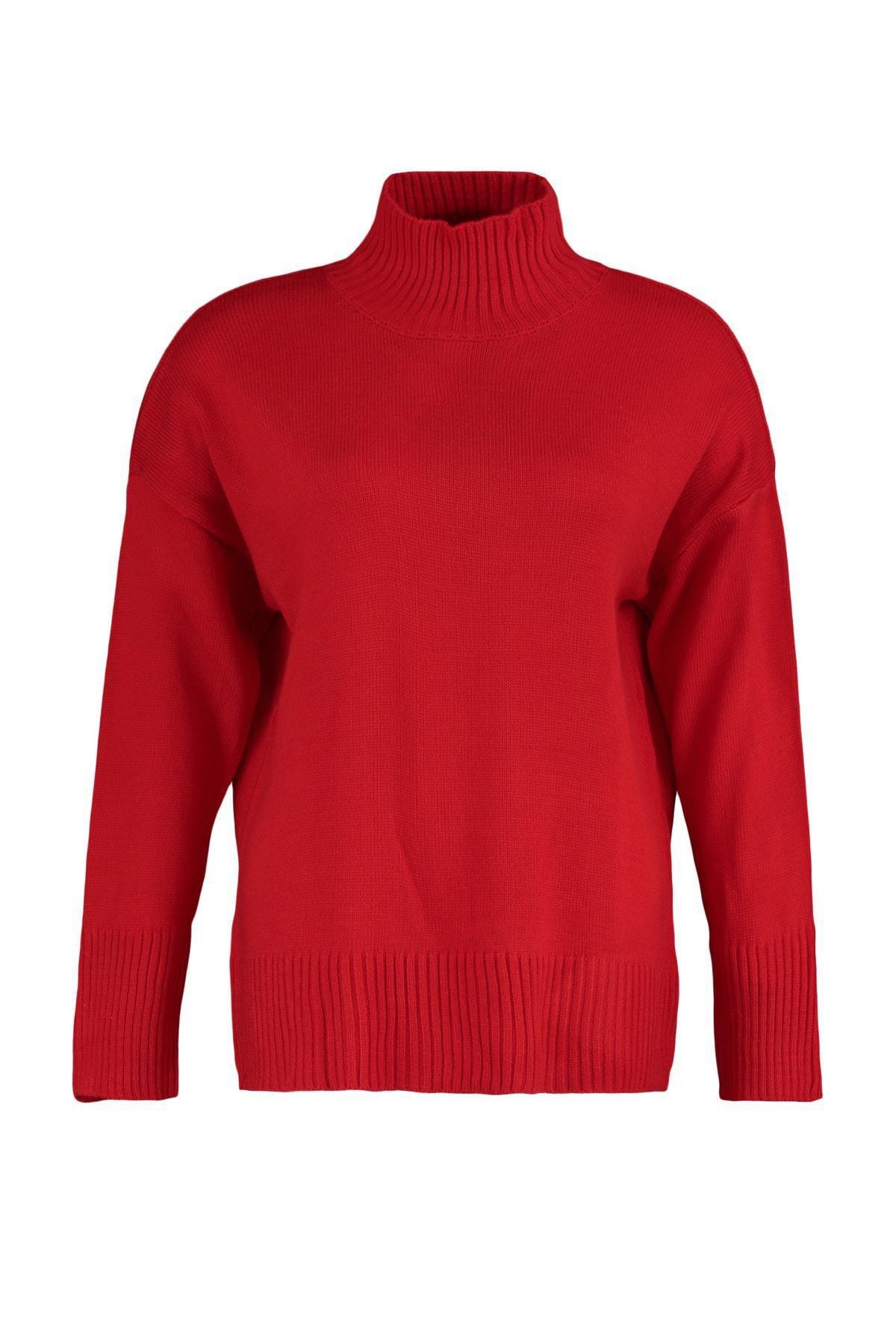 Red Relaxed Plus Size Sweater, , large image number 5