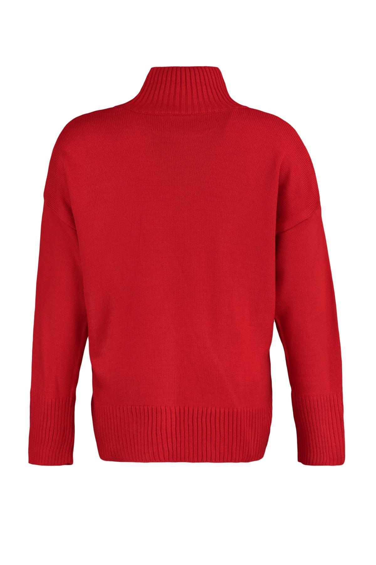 Red Relaxed Plus Size Sweater, , large image number 7