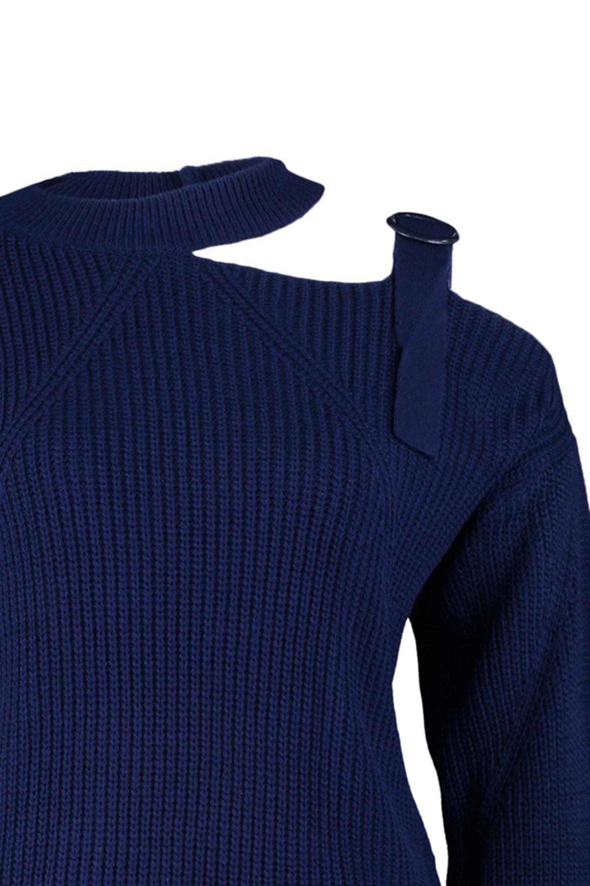 Trendyol - Blue Relaxed Plus Size Sweater