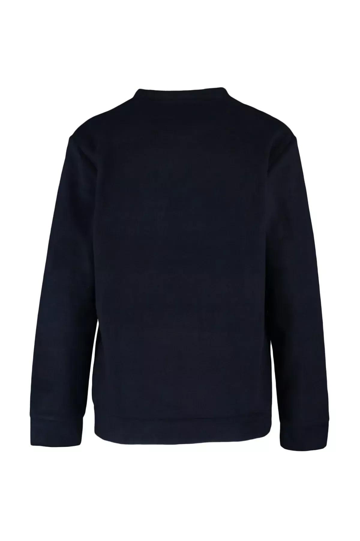 Black Crew Neck Sweatshirt, Black, large image number 6