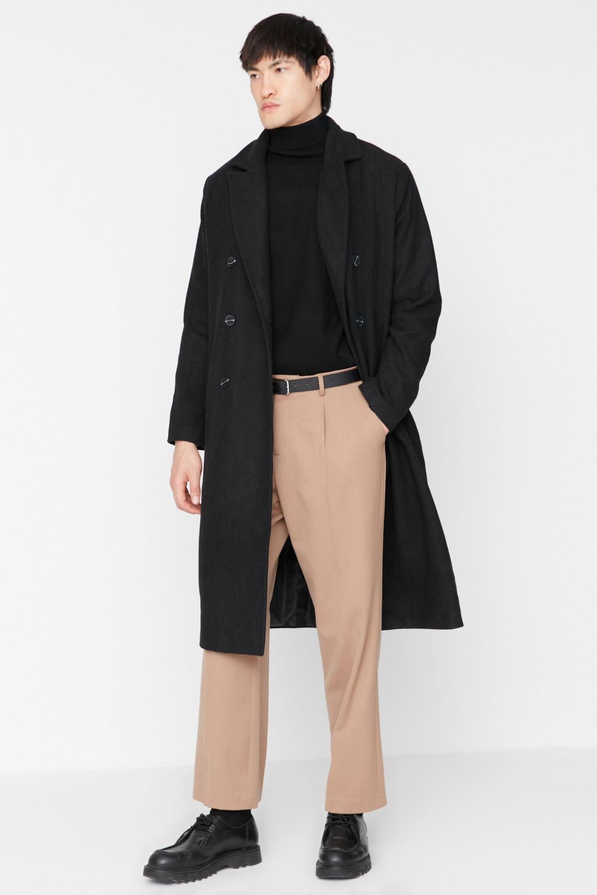 Black Double Breasted Coat, , large image number 1