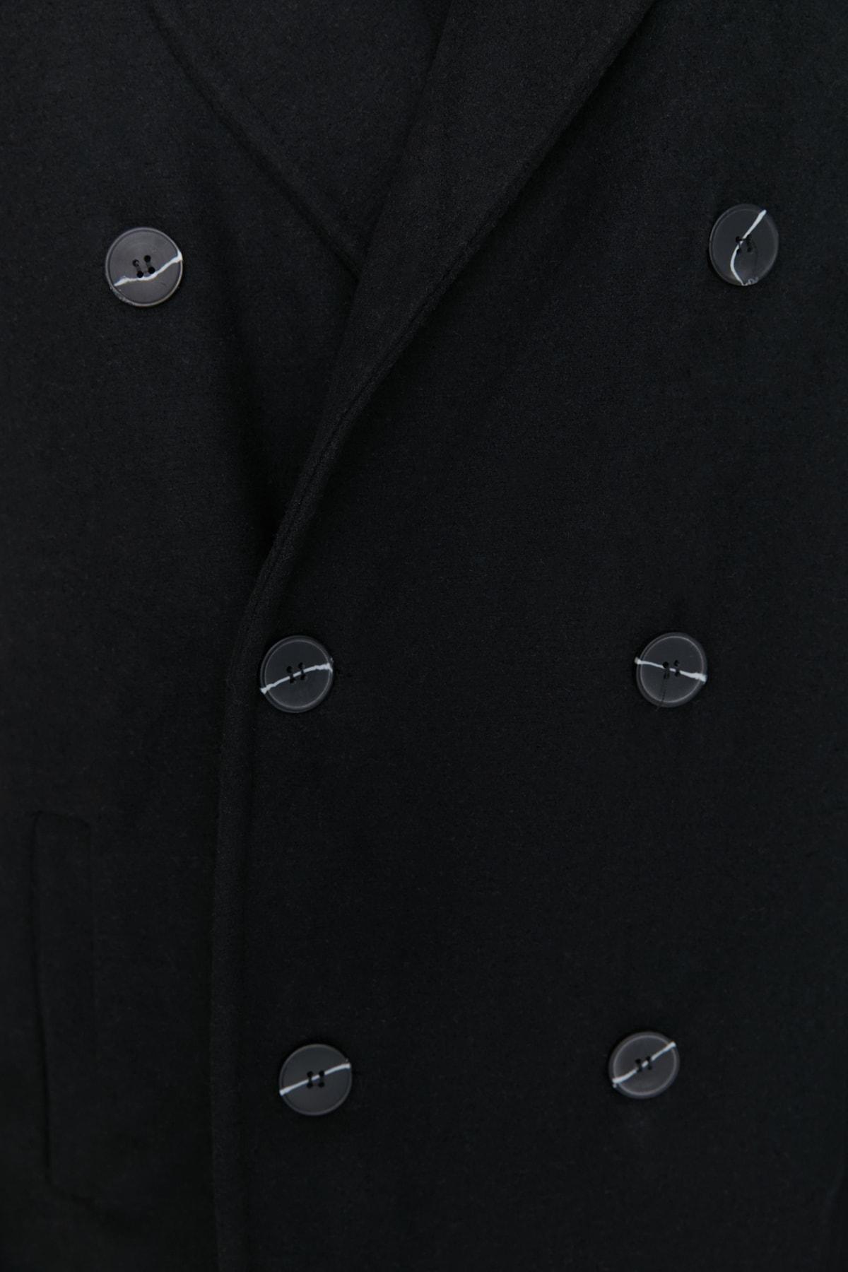 Black Double Breasted Coat, , large image number 4