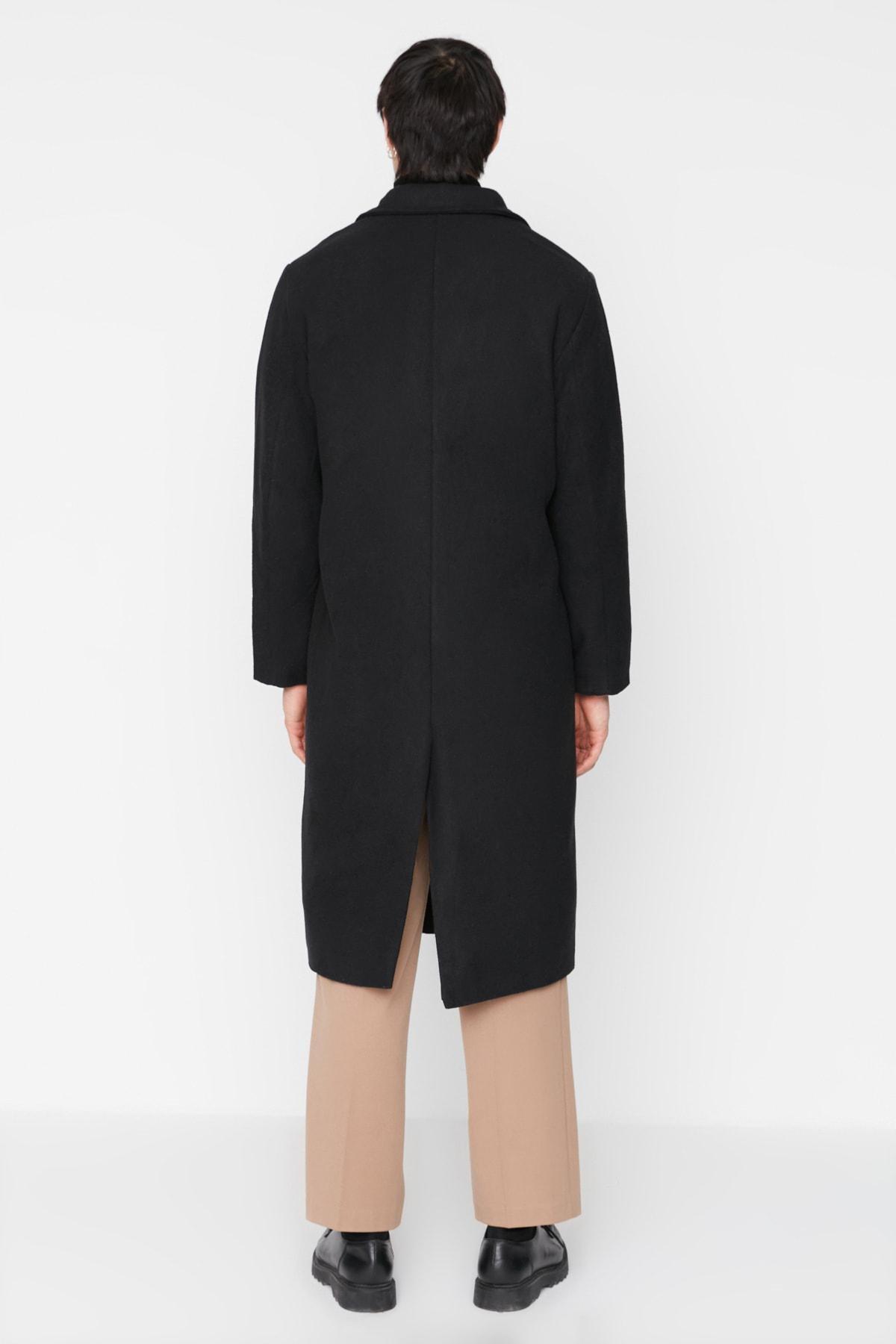 Black Double Breasted Coat, , large image number 5