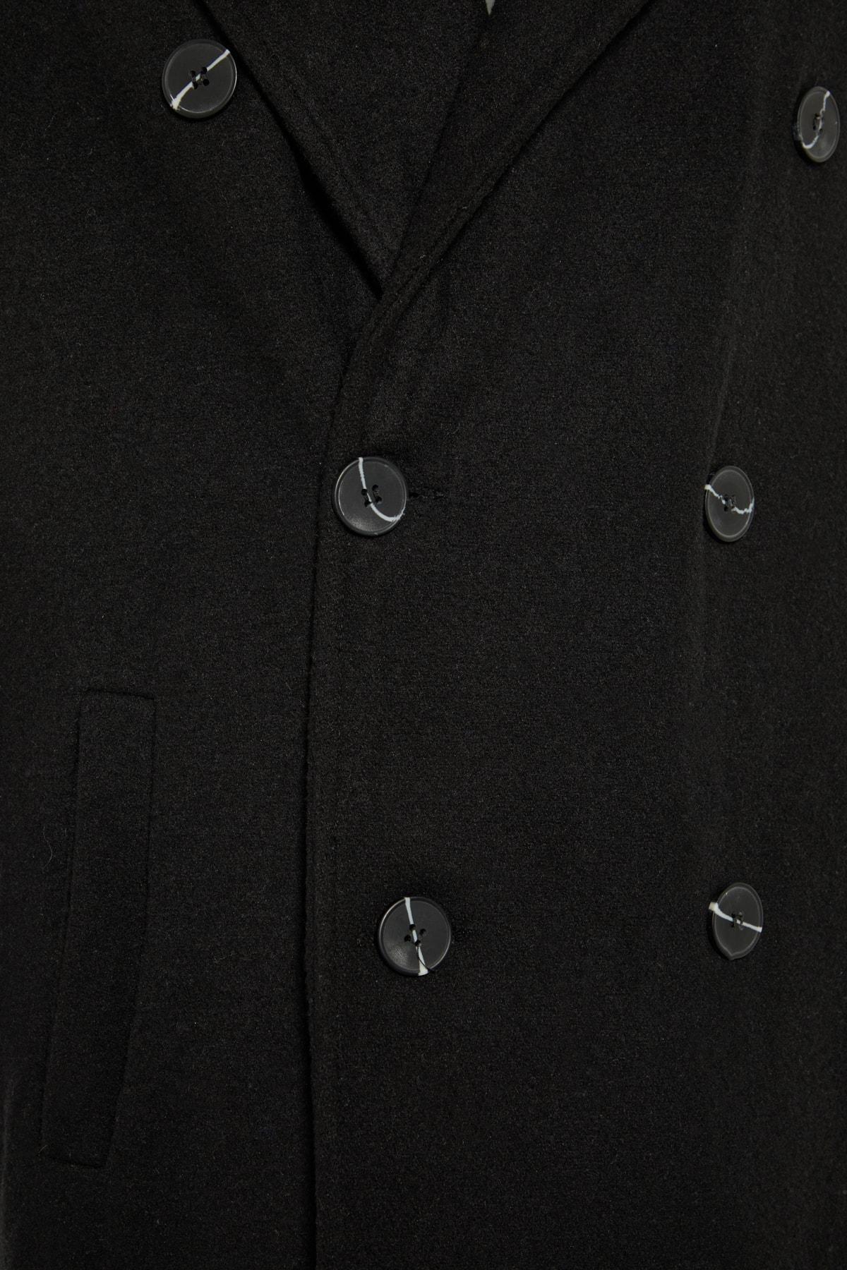 Black Double Breasted Coat, , large image number 7