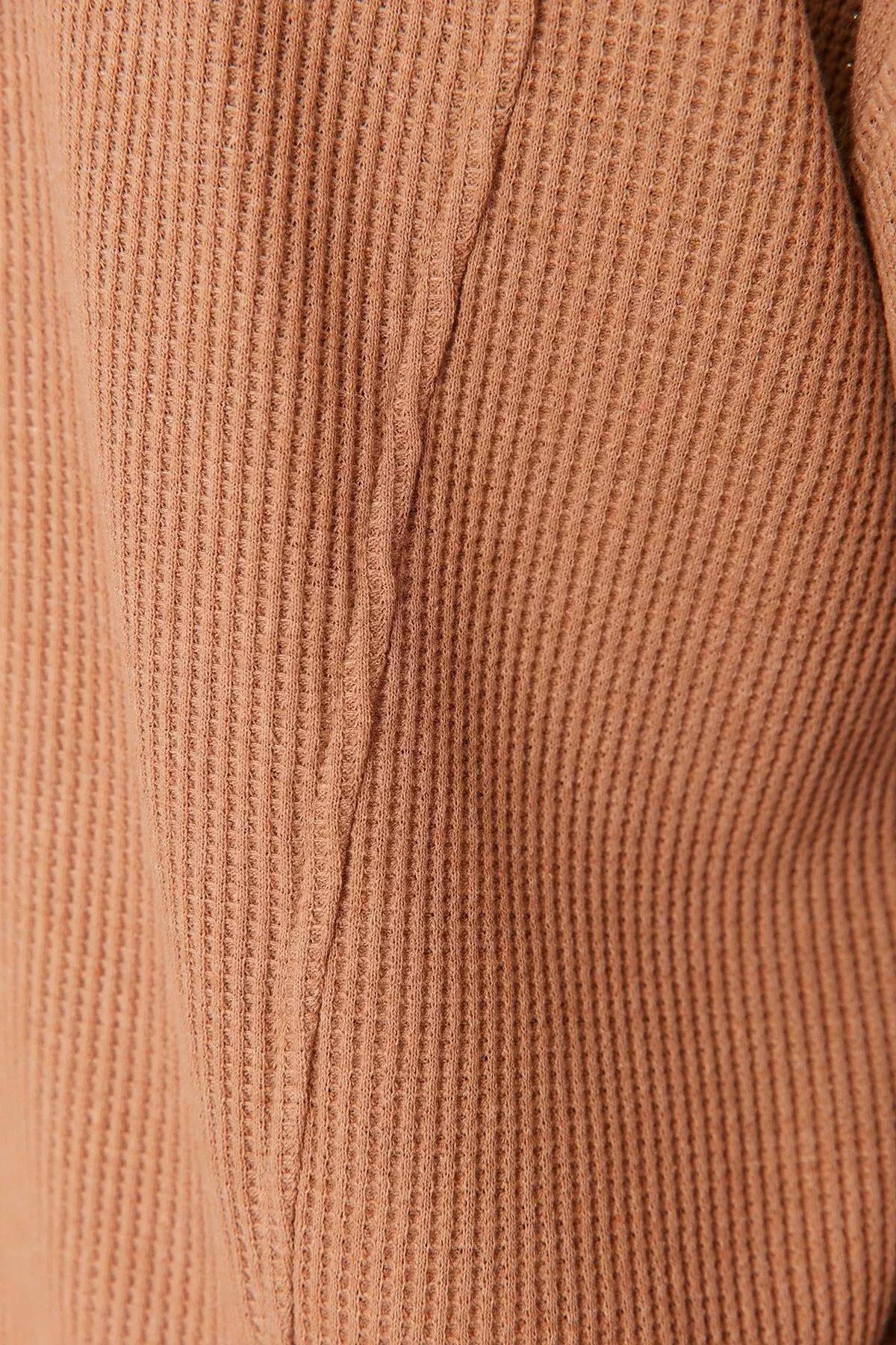 Brown Long Crew Neck T-Shirt, , large image number 6