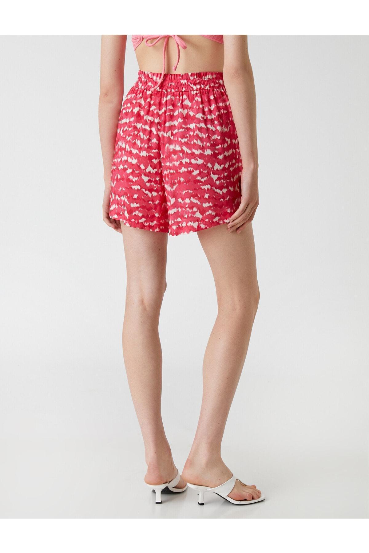 Koton - Pink Tie Waist Mini Shorts