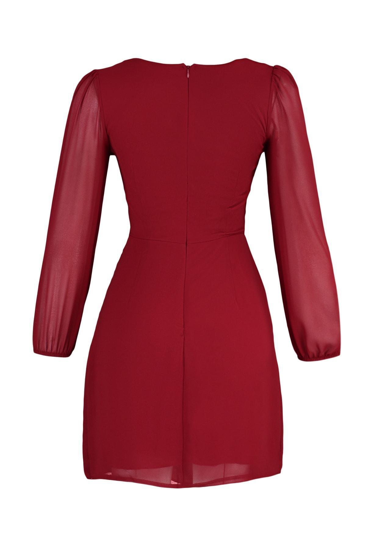 Burgundy A-Line Dress, , large image number 7