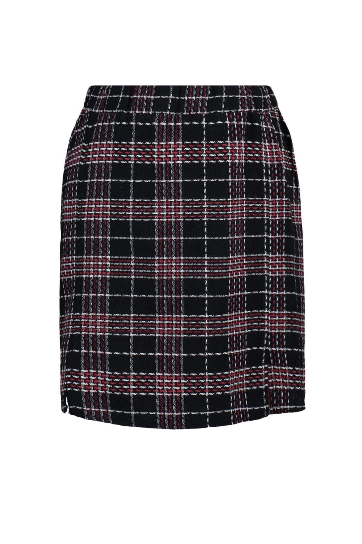 Multicolour Plaid Plus Size Pleated Skirt, Multicolor, large image number 5