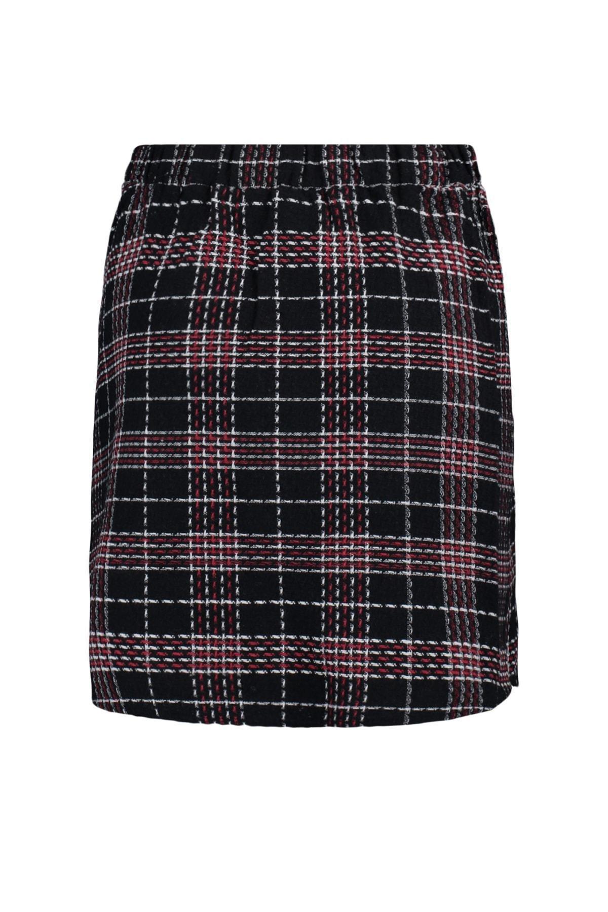 Multicolour Plaid Plus Size Pleated Skirt, Multicolor, large image number 6