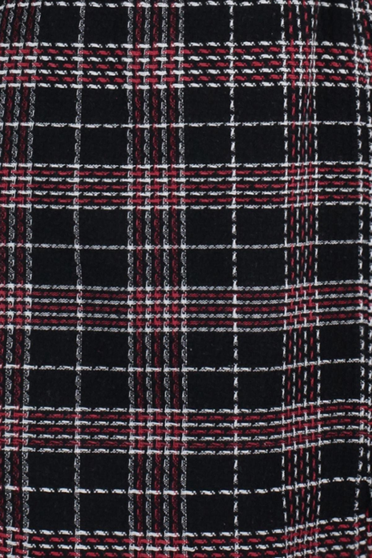 Multicolour Plaid Plus Size Pleated Skirt, Multicolor, large image number 7