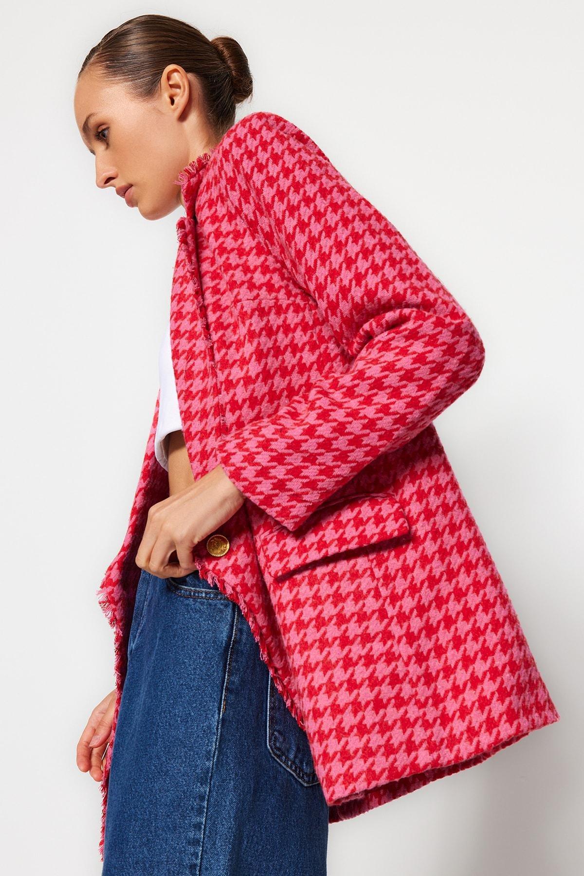 Pink Fitted Cache-Coeur Blazer, , large image number 2