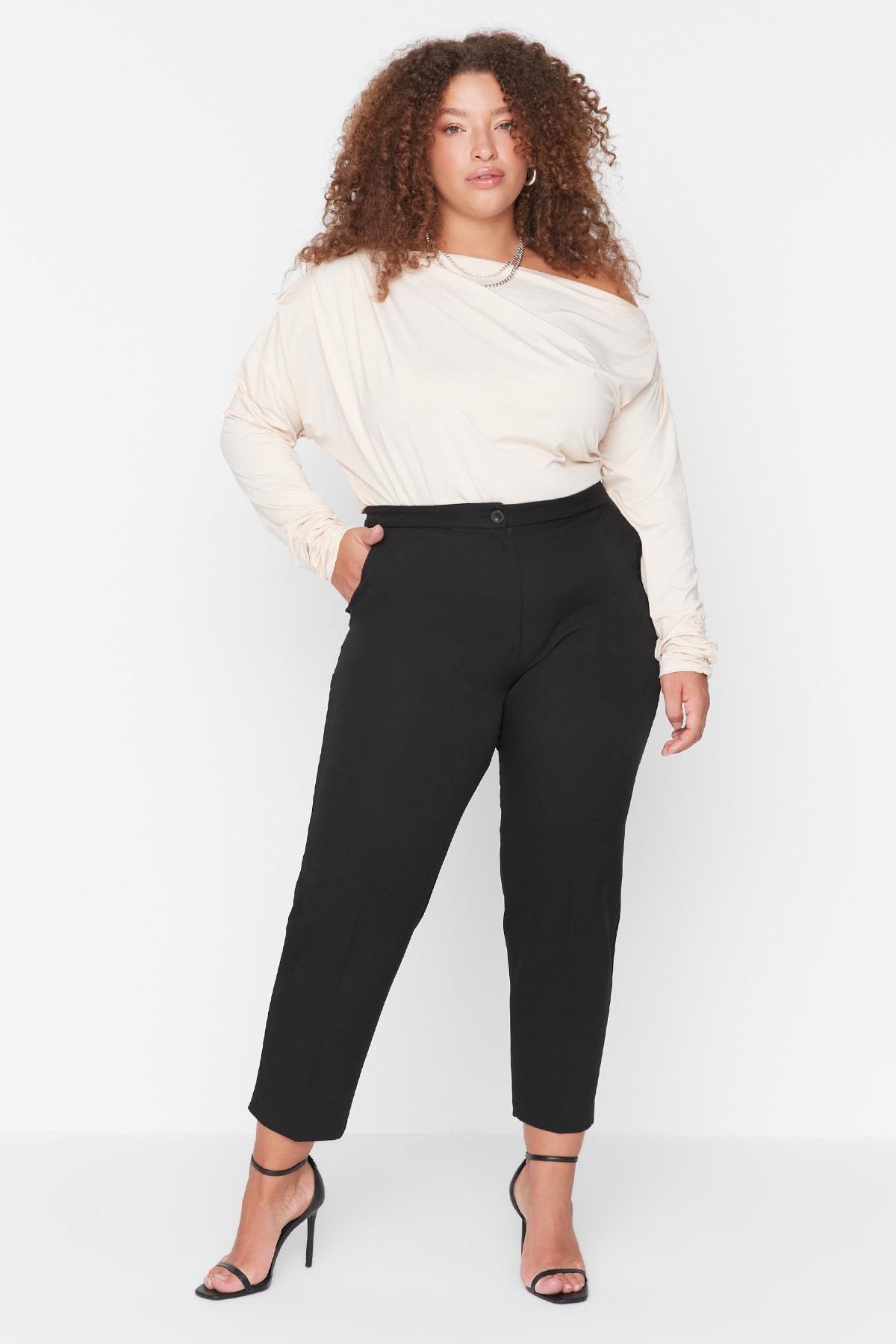 Black Bootcut Plus Size Pants, , large image number 2
