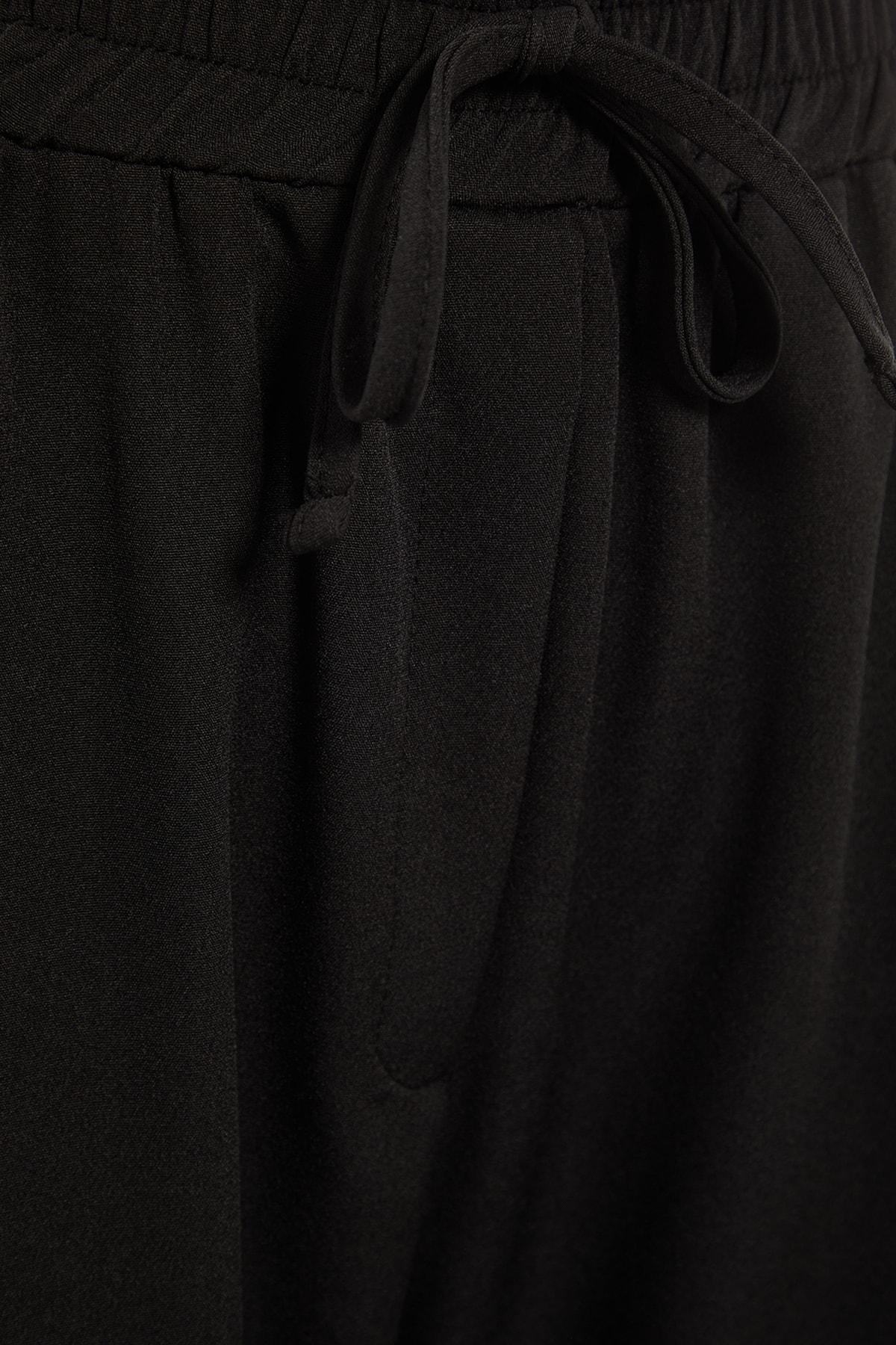 Black Wide Leg Plus Size Pants, , large image number 6