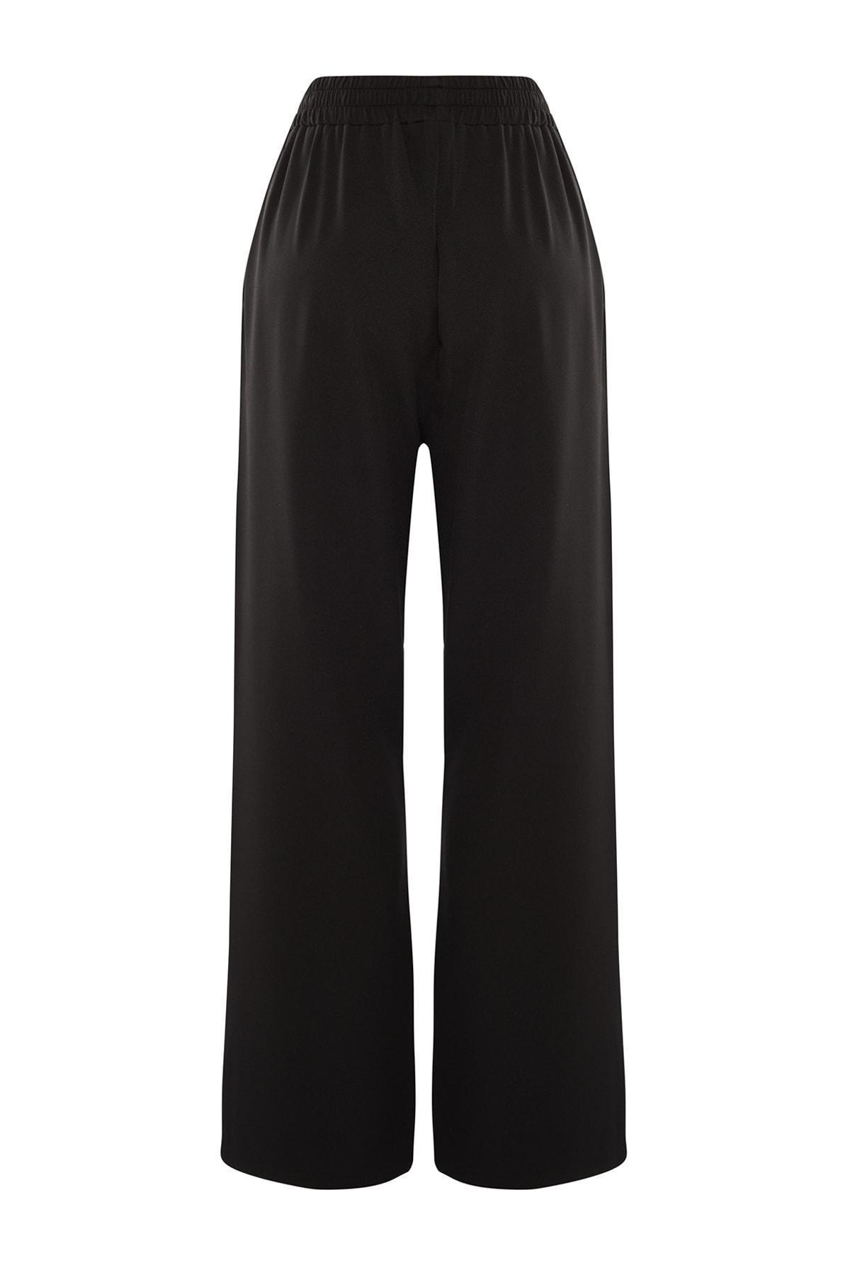 Black Wide Leg Plus Size Pants, , large image number 7