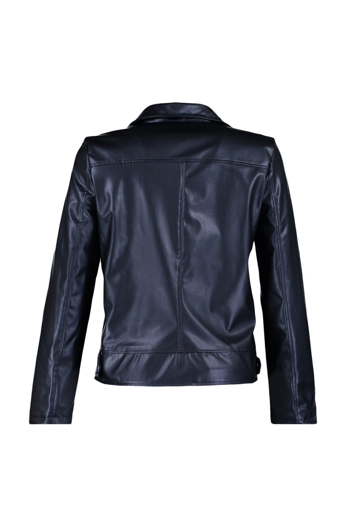 Black Fitted Biker Jacket, , large image number 7