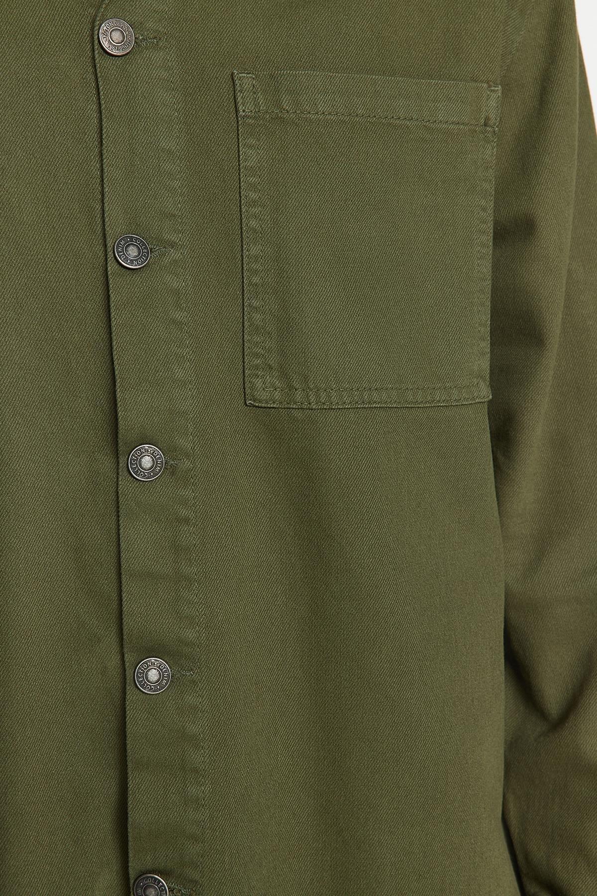 Khaki Cotton Shirt Collar Jacket, , large image number 8