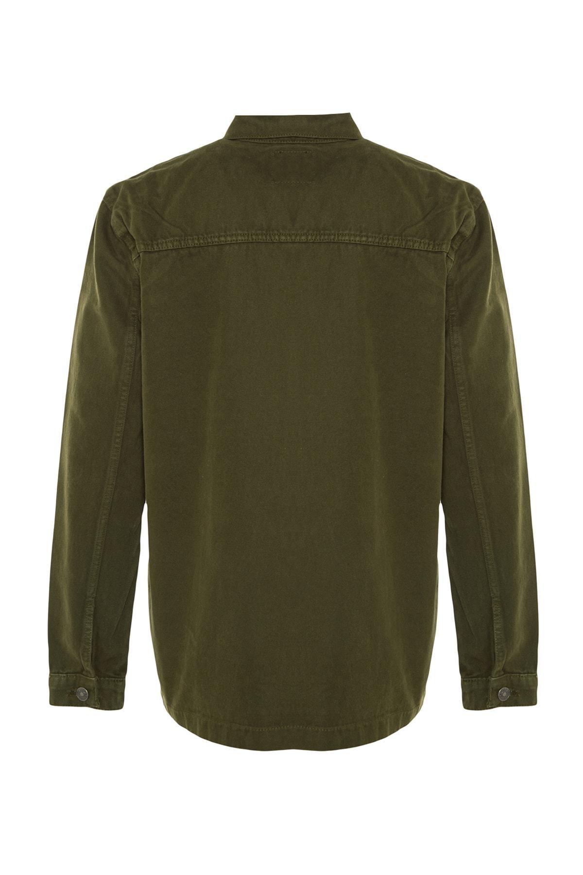 Trendyol - Khaki Cotton Shirt Collar Jacket