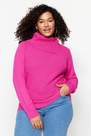 Trendyol - Pink Fitted Scoop Neck Plus Size Sweater