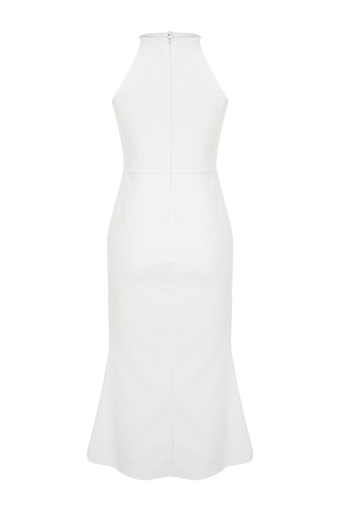 White Detailed Occasion Wear Dress, , large image number 1