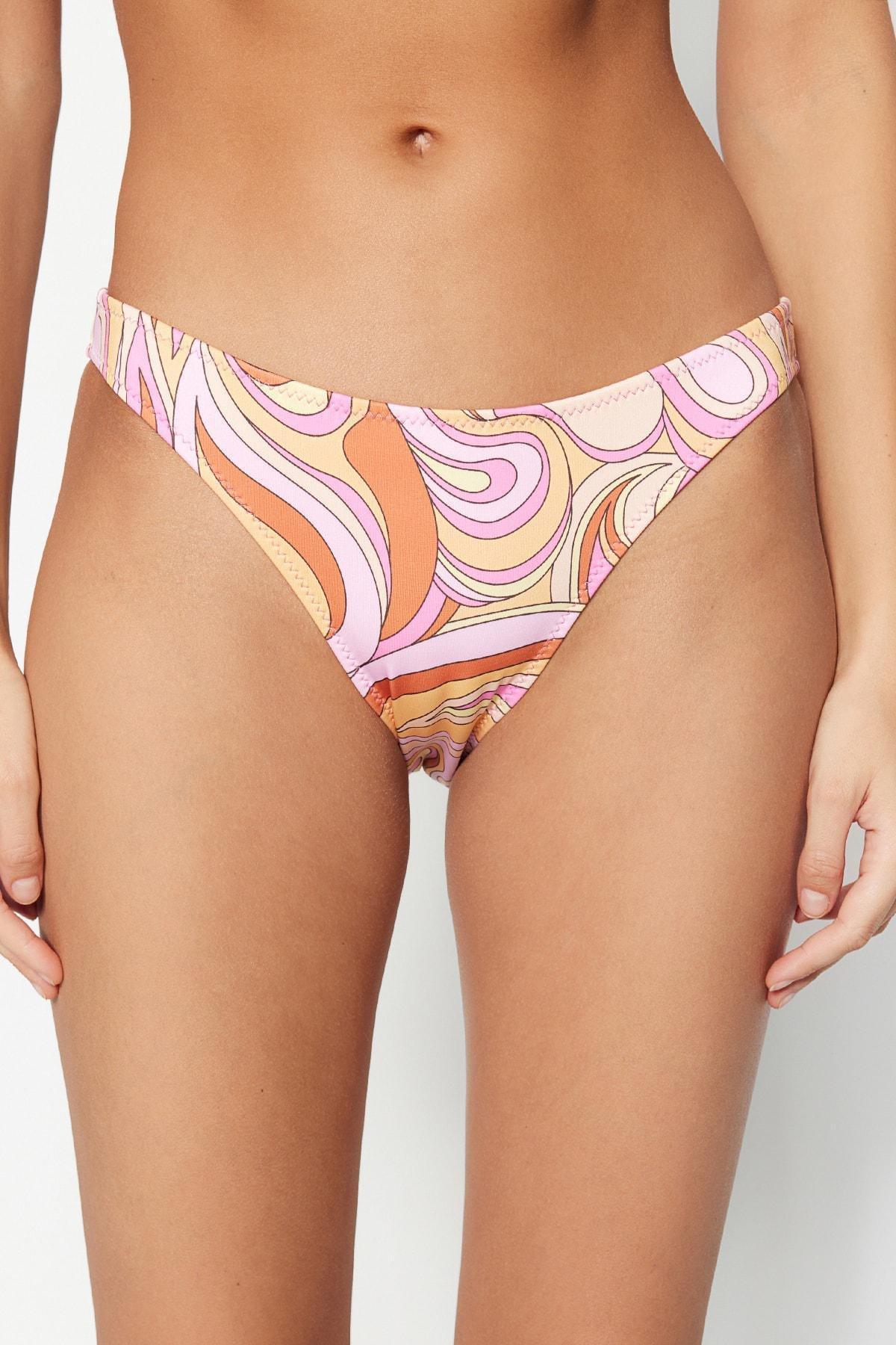 Orange Pattern Bikini Bottom, Orange, large image number 3