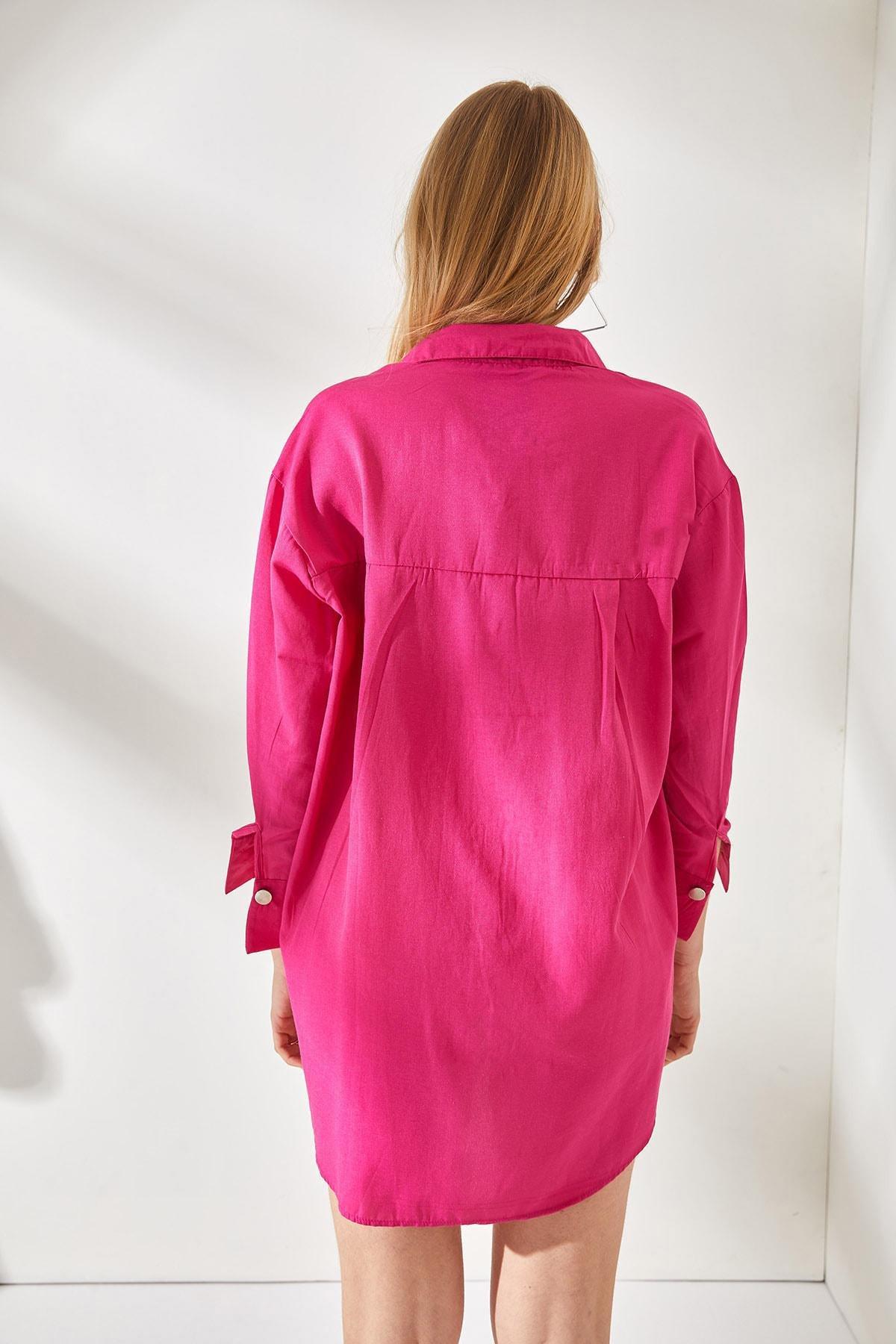 Pink Detailed Oversized Shirt, , large image number 4