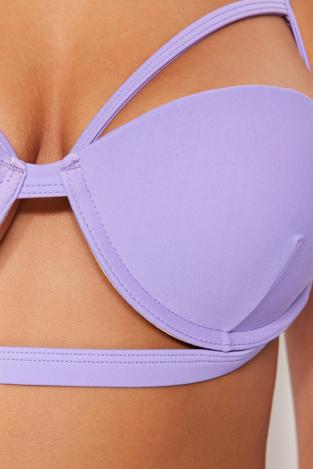 Trendyol - Purple Wired Bikini Top