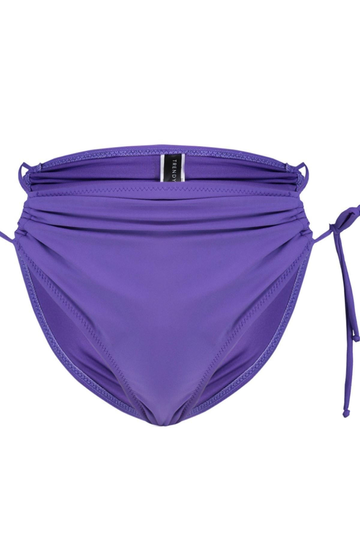 Trendyol - Purple Drawstring Tie Bikini Bottoms