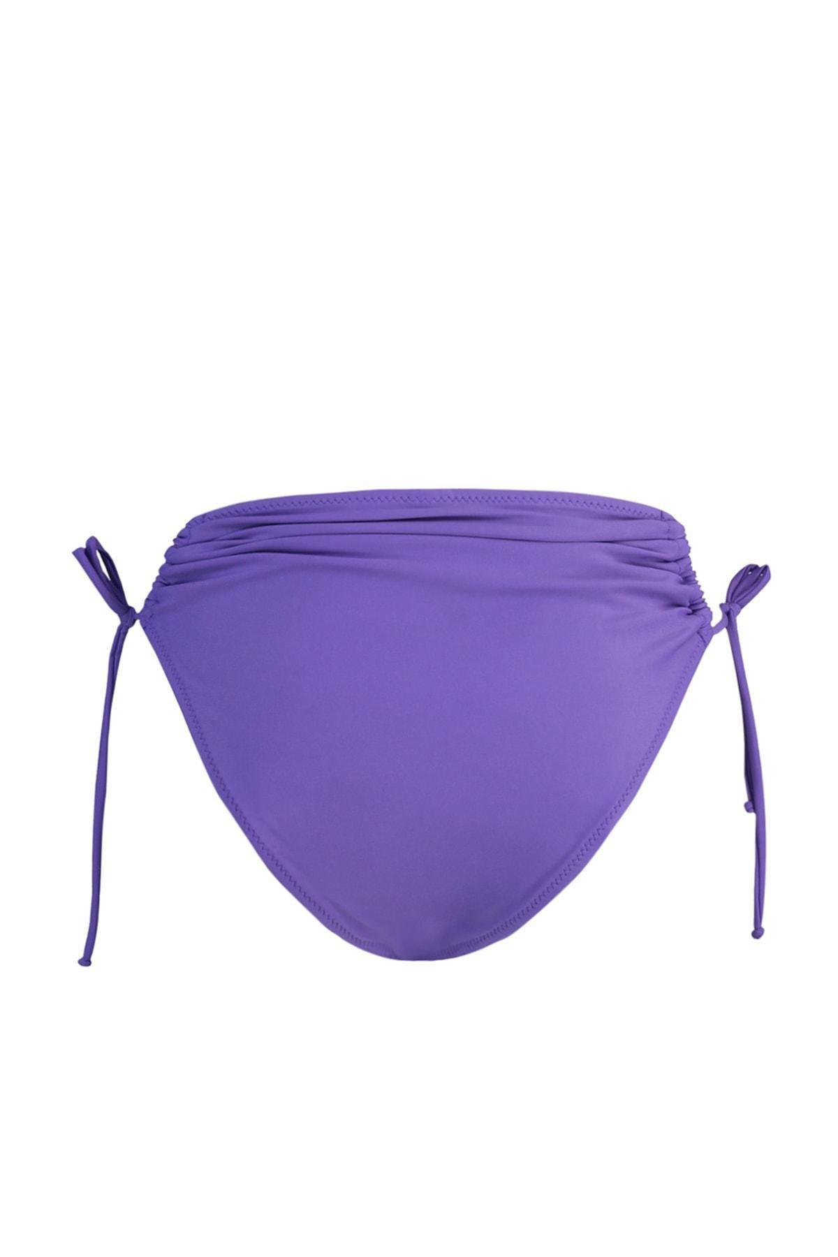 Trendyol - Purple Drawstring Tie Bikini Bottoms