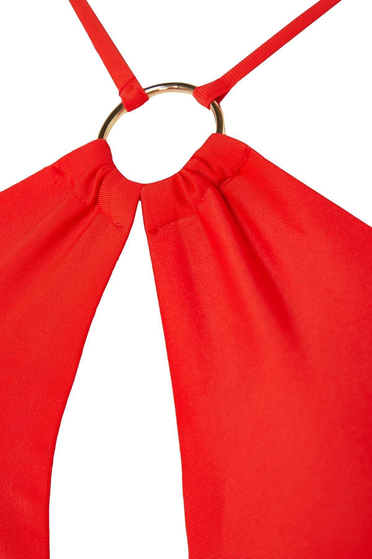 Red Plain Bikini Top, , large image number 6