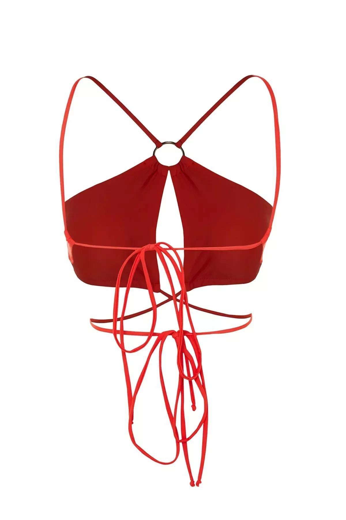 Red Plain Bikini Top, Red, large image number 7
